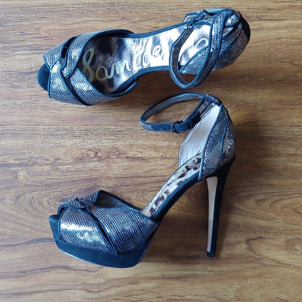Sam Edelman Paisley Sequins Platform Heels Sz 9M